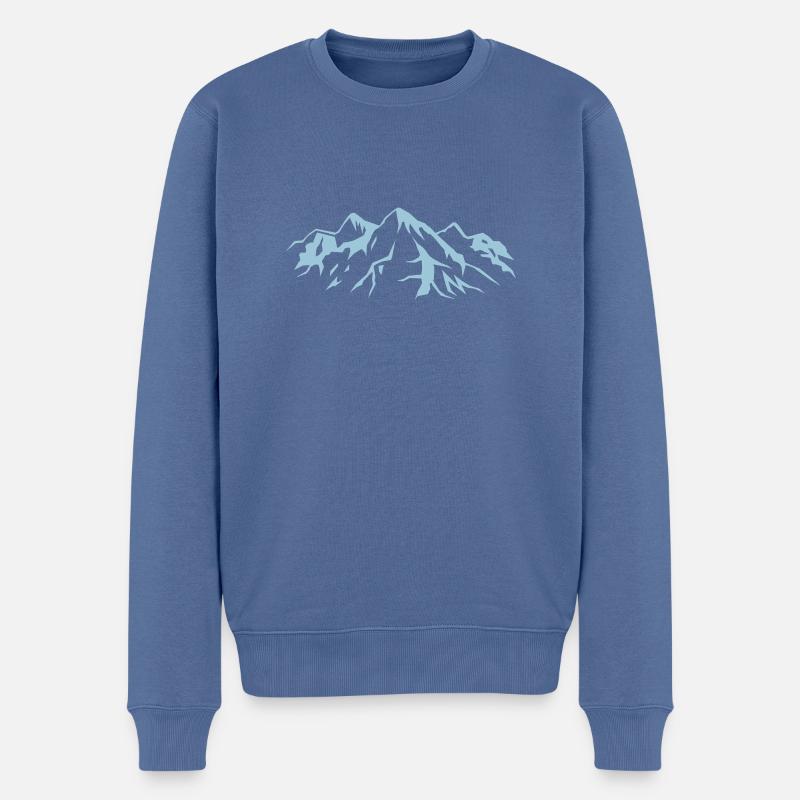 Berge - Männer Premium Bio Pullover - Taubenblau