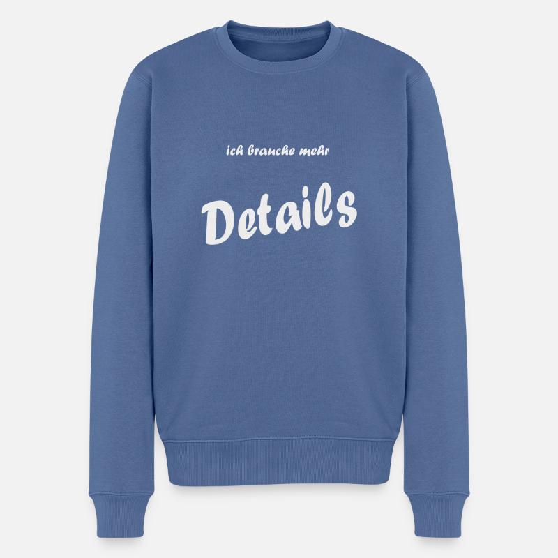 Details Hell - Männer Premium Bio Pullover - Taubenblau