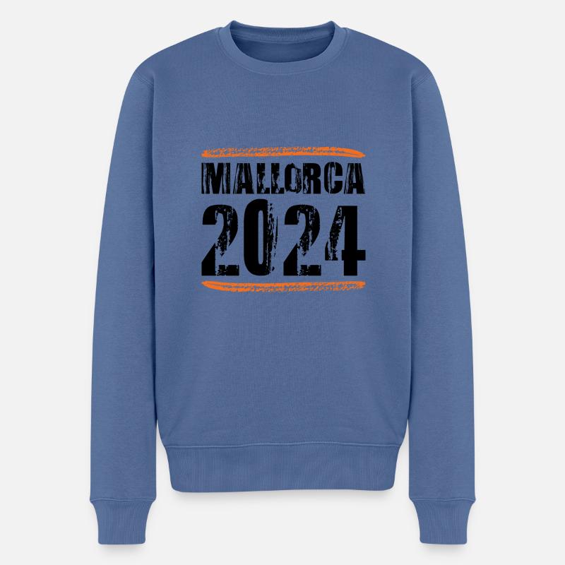 Devis Majorque 2024 - Pull Premium bio Homme - bleu pigeon