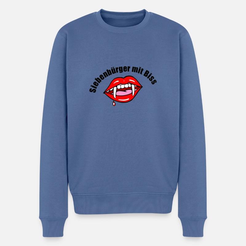 Siebenbürger mit Biss - Männer Premium Bio Pullover - Taubenblau