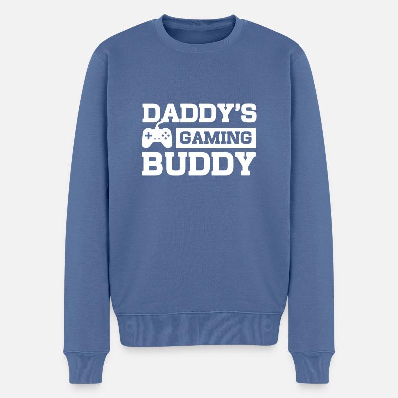 Daddys Gaming Buddy - Männer Premium Bio Pullover - Taubenblau