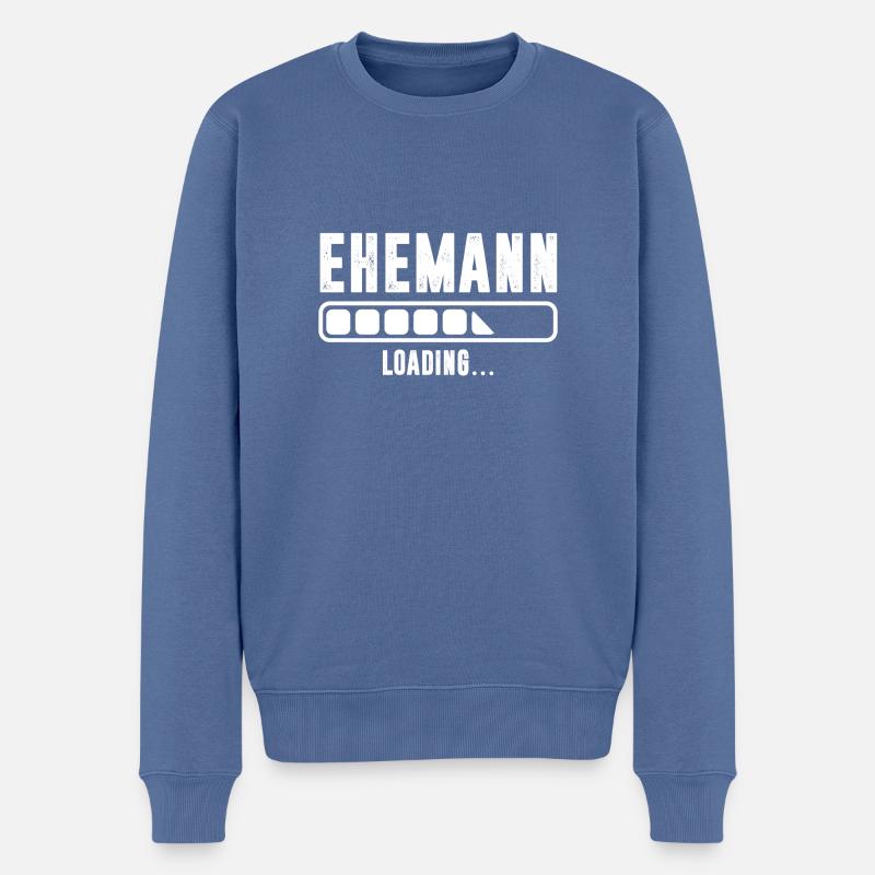 EHEMANN - Männer Premium Bio Pullover - Taubenblau