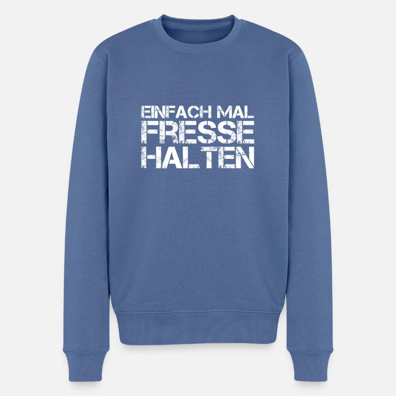 Fresse Halten - Männer Premium Bio Pullover - Taubenblau