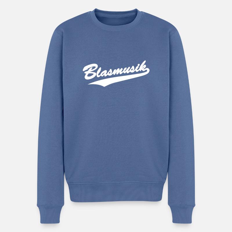 Blasmusik Baseball-Style - Männer Premium Bio Pullover - Taubenblau