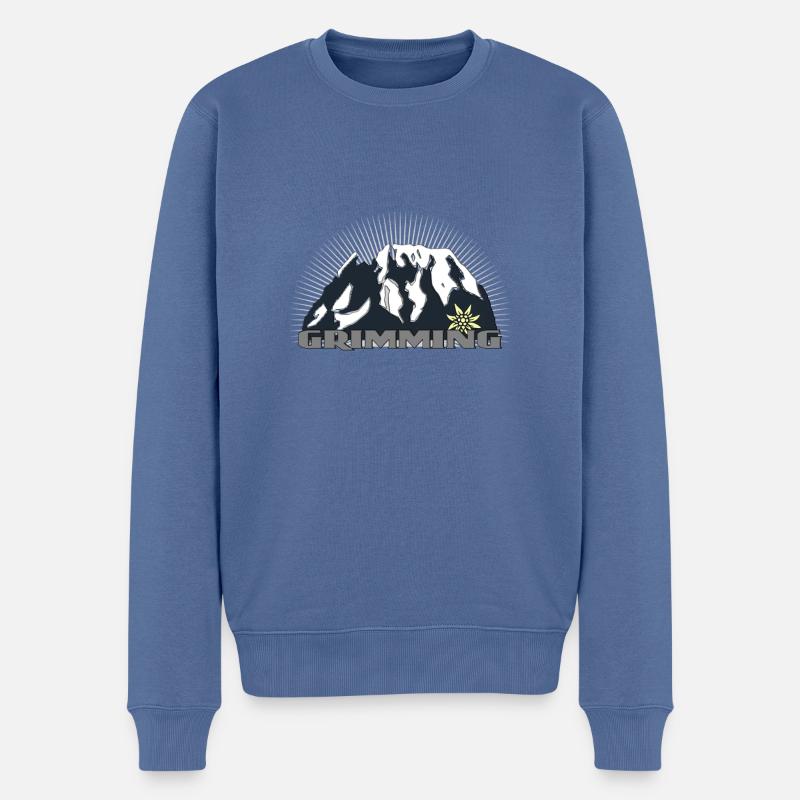 Grimming - Männer Premium Bio Pullover - Taubenblau