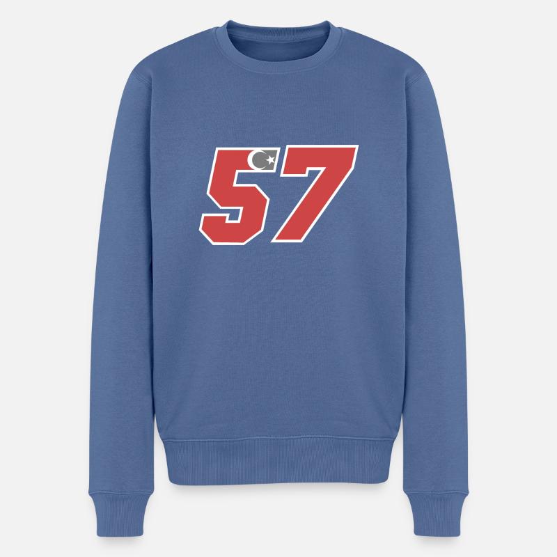 Sinop - Männer Premium Bio Pullover - Taubenblau