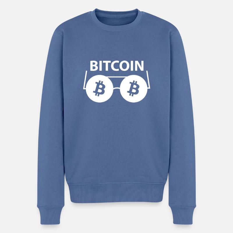 Crypto Bitcoin Trading - Pull Premium bio Homme - bleu pigeon