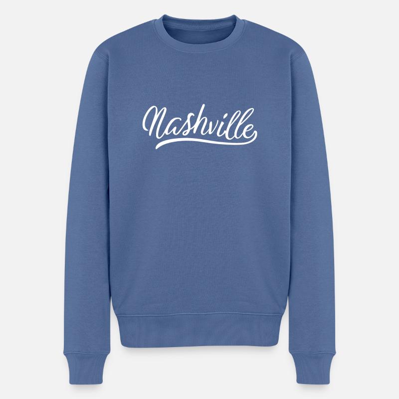 Nashville - Pull Premium bio Homme - bleu pigeon