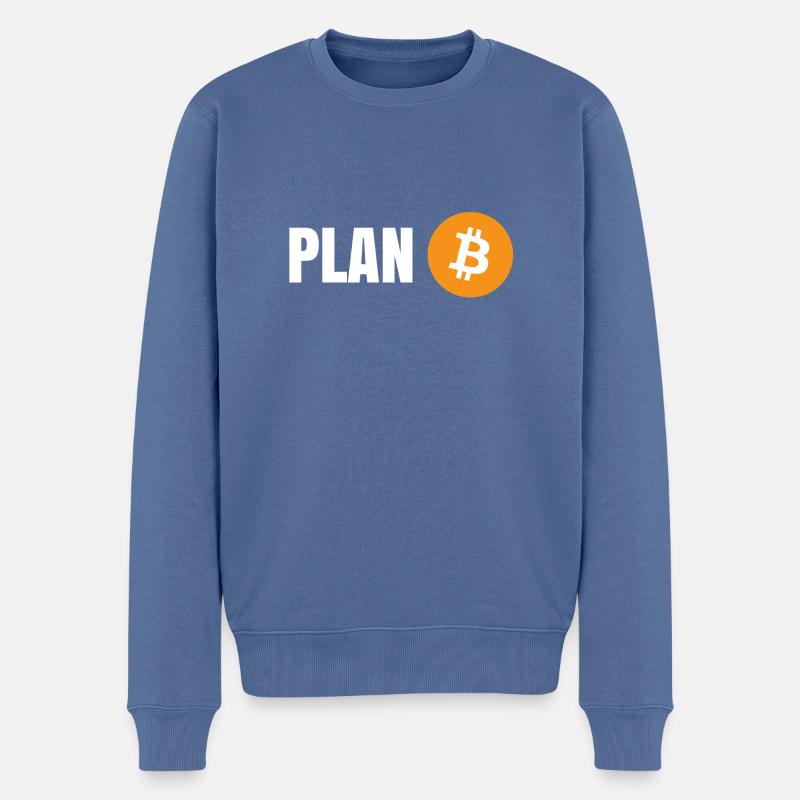Bitcoin - Plan B - Pull Premium bio Homme - bleu pigeon