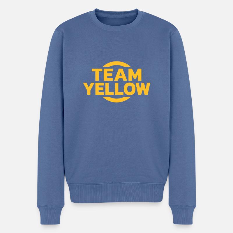 Team Yellow - Männer Premium Bio Pullover - Taubenblau