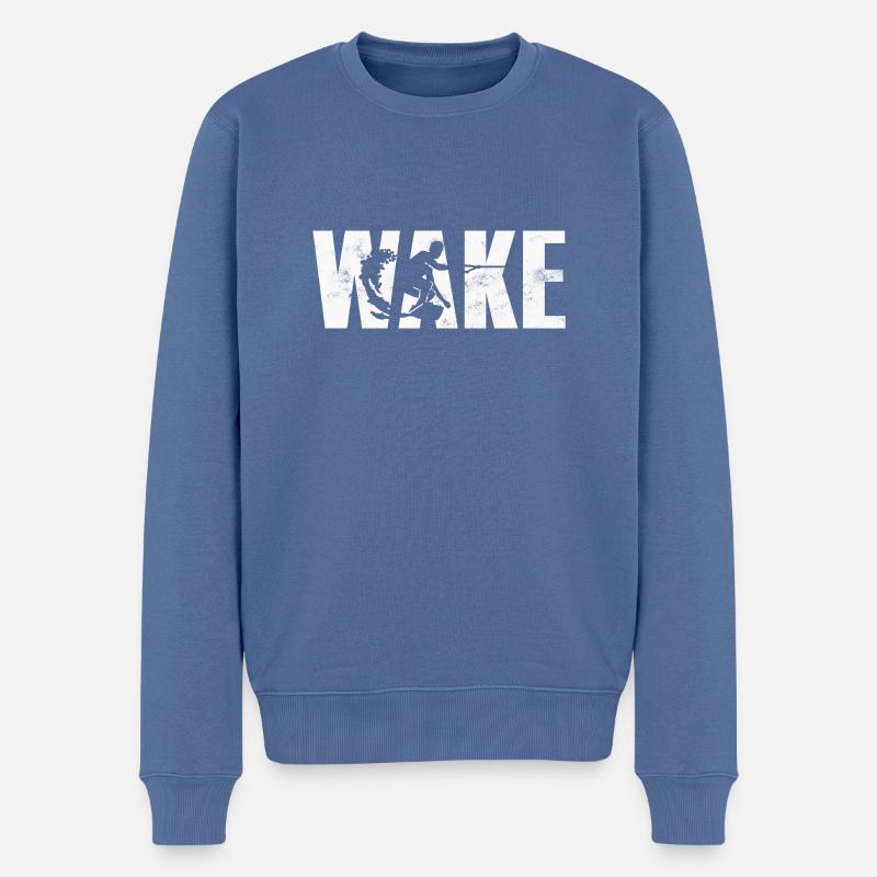 Wakeboard Wakeboarding - Pull Premium bio Homme - bleu pigeon