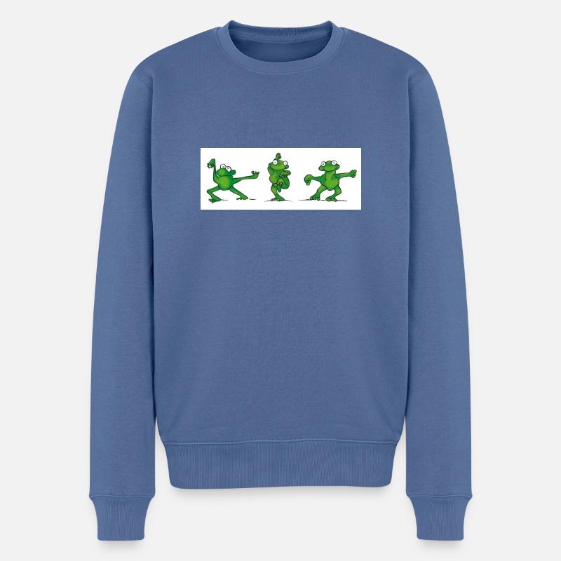 Sei kein Frosch - mach Tai Chi - Männer Premium Bio Pullover - Taubenblau