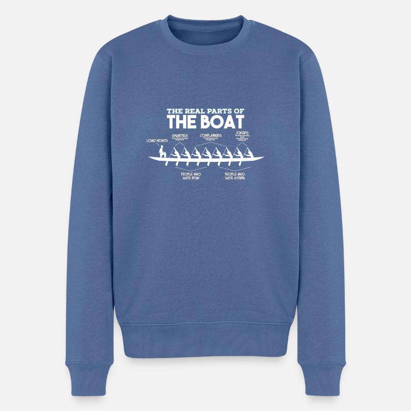 Parti di una barca - canottaggio canottaggio barca a remi canoa - Maglione ecologico premium da uomo - grigio-azzurro