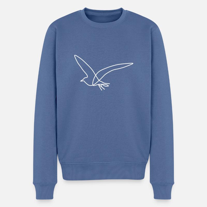 Möve - Männer Premium Bio Pullover - Taubenblau