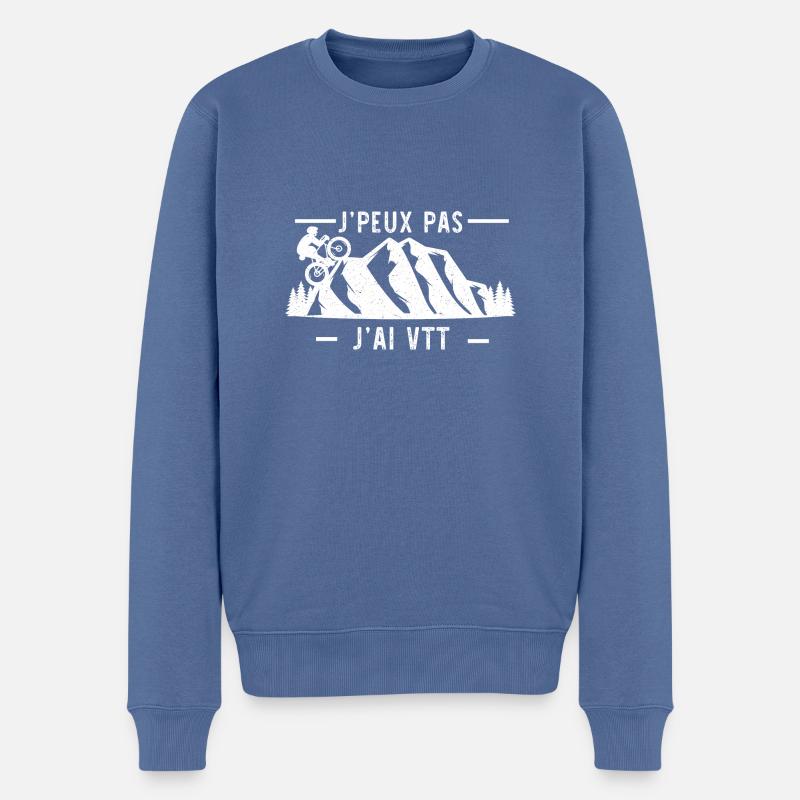 j'peux pas j'ai vtt - Pull Premium bio Homme - bleu pigeon