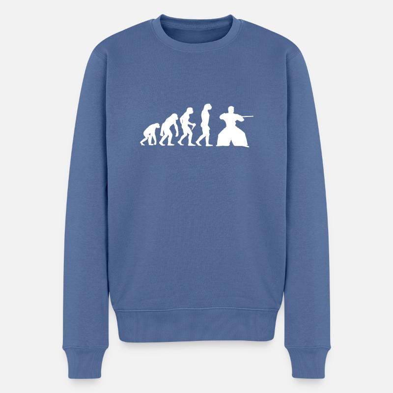 Aikido Evolution Jeunes Hommes - Pull Premium bio Homme - bleu pigeon