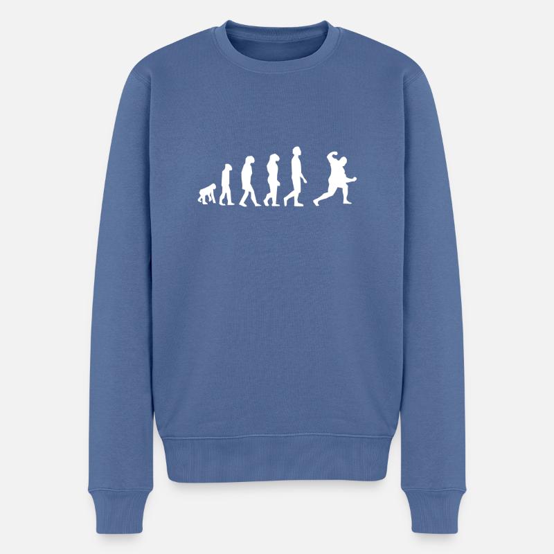 Bodybuilding Evolution - Männer Premium Bio Pullover - Taubenblau
