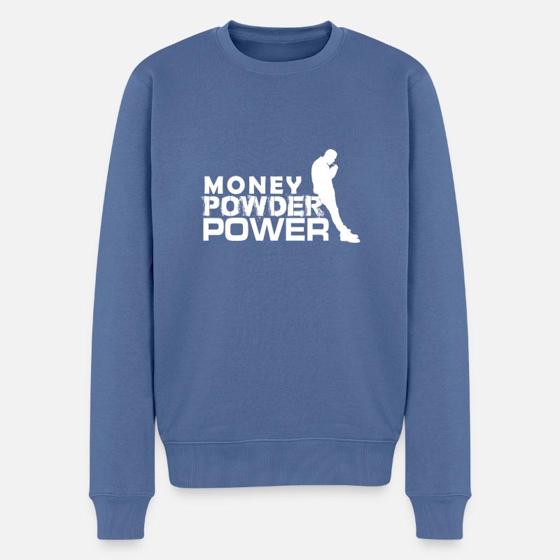 MPP weiß - Männer Premium Bio Pullover - Taubenblau