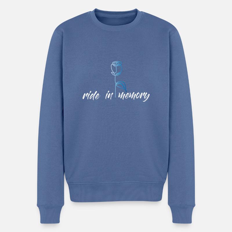 ride in memory - Männer Premium Bio Pullover - Taubenblau