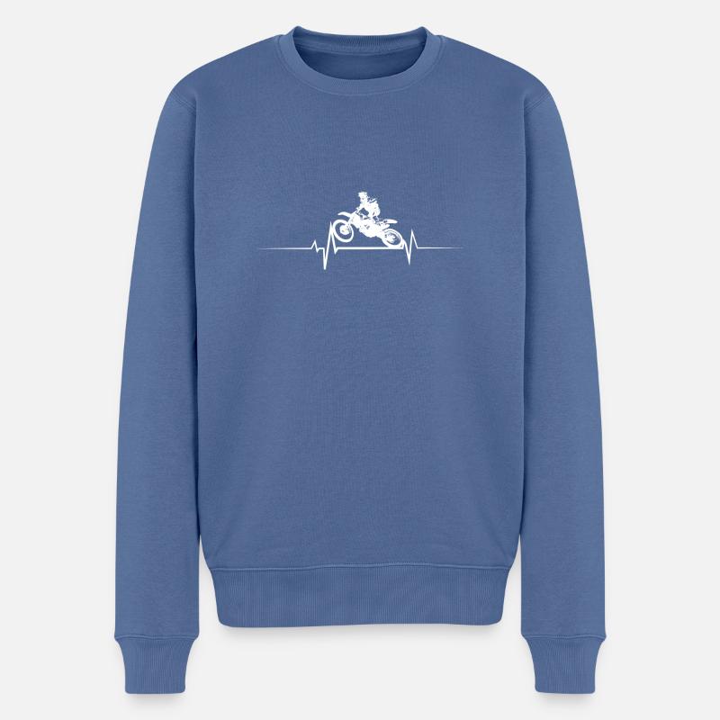 MX - Was sonst: Herz - Männer Premium Bio Pullover - Taubenblau