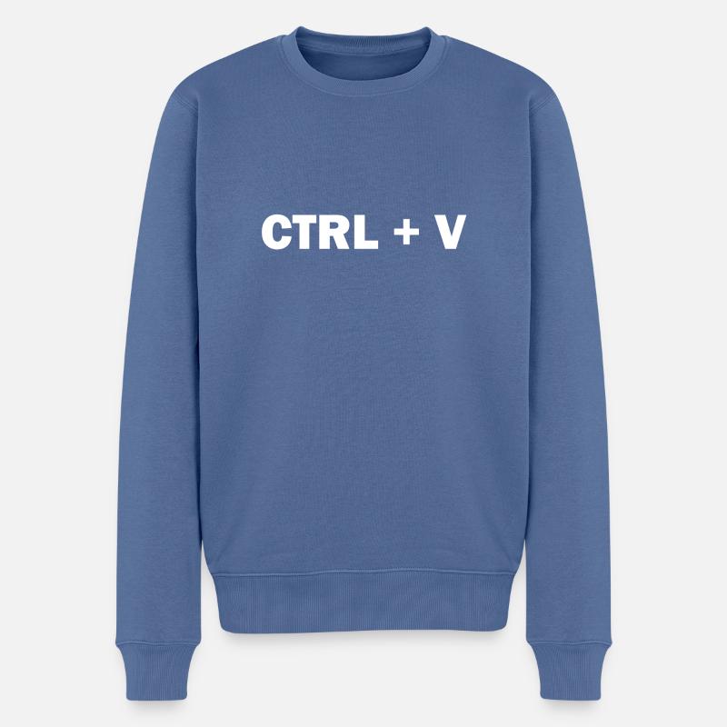 CTRL + V - Pull Premium bio Homme - bleu pigeon