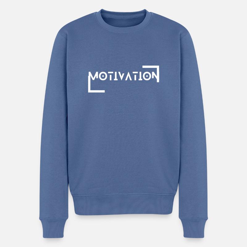 Motivation Style - Pull Premium bio Homme - bleu pigeon