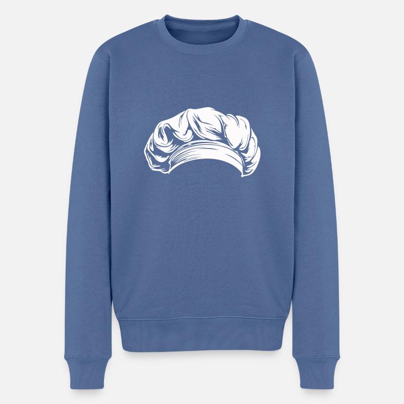 Kochmütze - Männer Premium Bio Pullover - Taubenblau