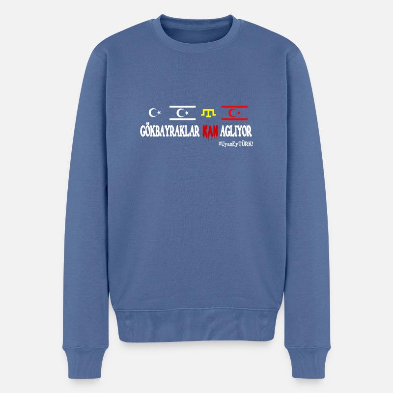 Gökbayraklar - Pull Premium bio Homme - bleu pigeon