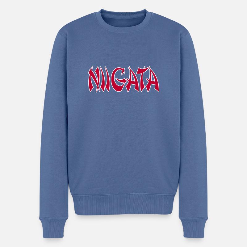 Niigata - Männer Premium Bio Pullover - Taubenblau
