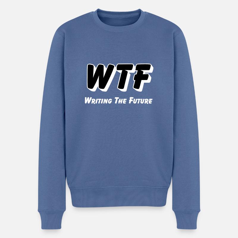 WTF - Writing the Future - Männer Premium Bio Pullover - Taubenblau