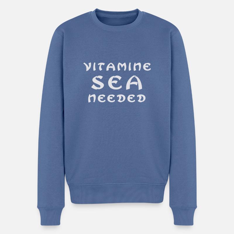 Vitamin Sea - Männer Premium Bio Pullover - Taubenblau