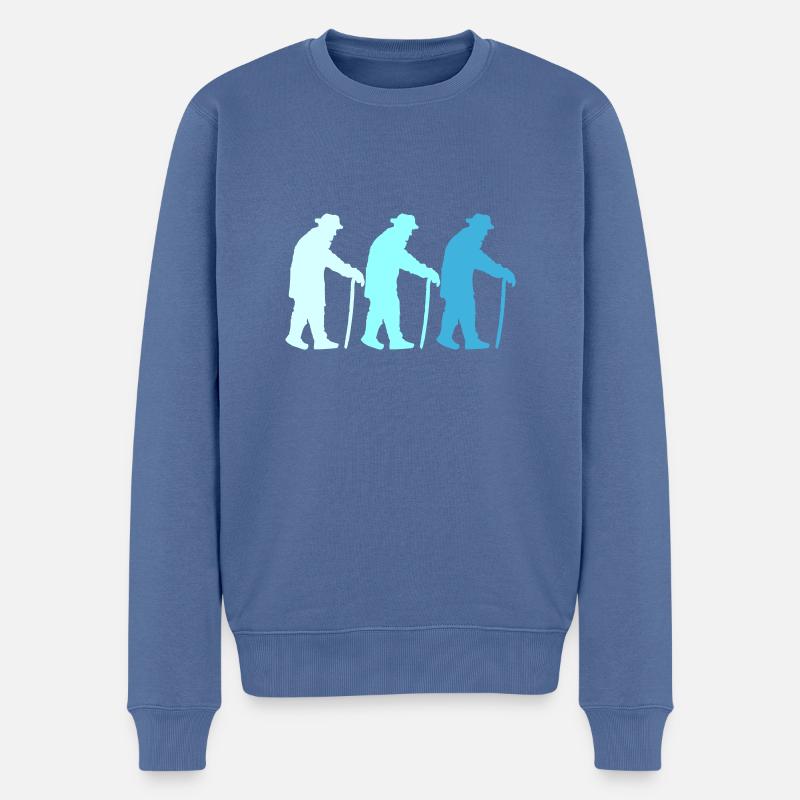 Silhouette de l’équipe des trois grands-pères à la retraite - Pull Premium bio Homme - bleu pigeon