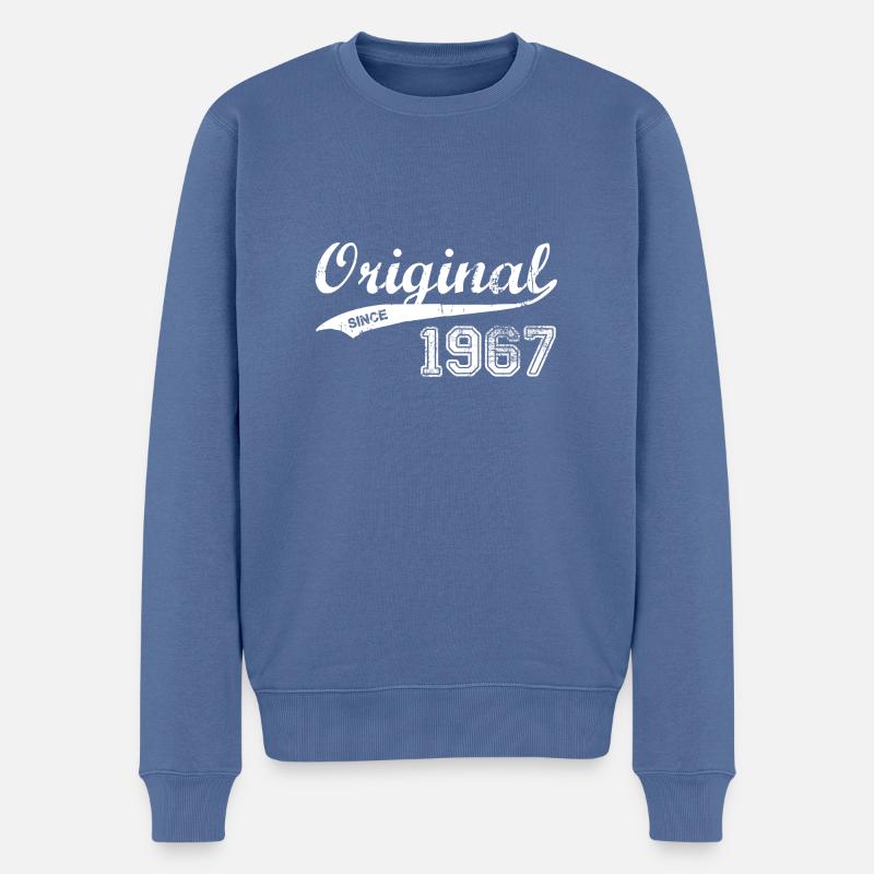 1967 - Männer Premium Bio Pullover - Taubenblau