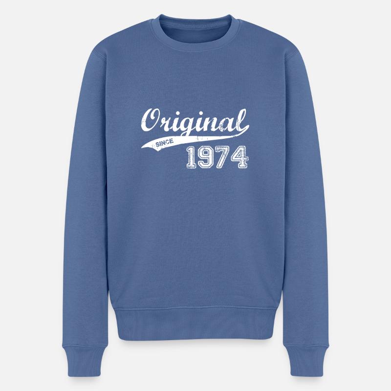 1974 - Männer Premium Bio Pullover - Taubenblau