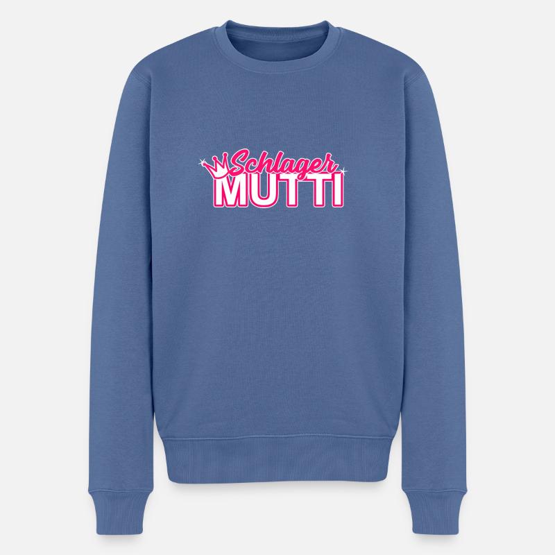 Schlager Mutti Pink Krone - Männer Premium Bio Pullover - Taubenblau