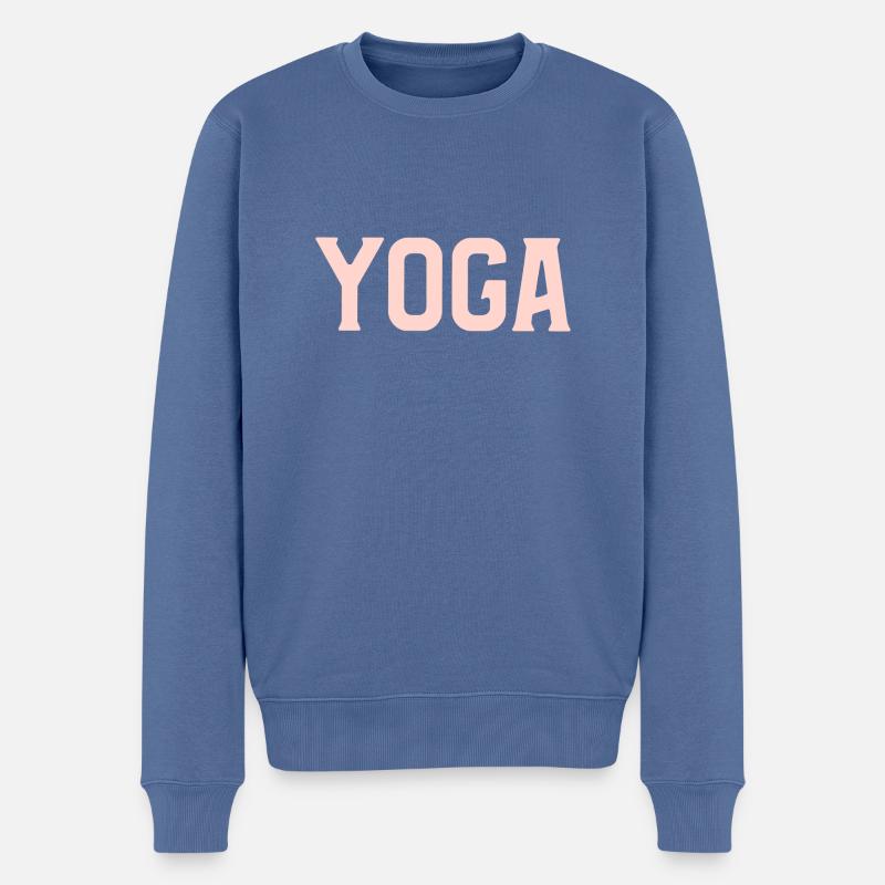 yoga - Männer Premium Bio Pullover - Taubenblau