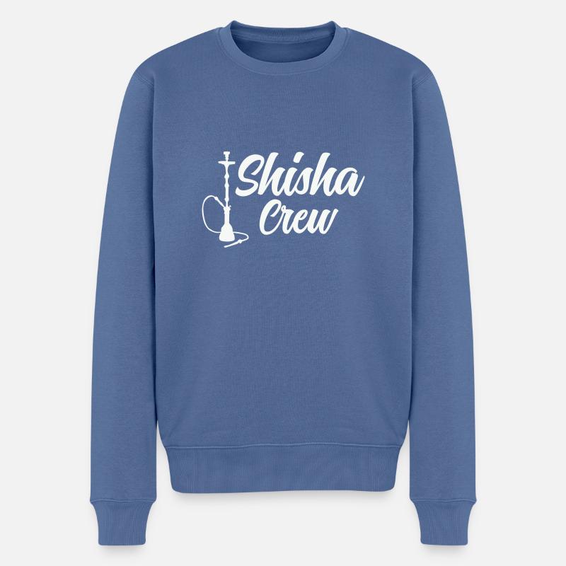 shisha crew - Männer Premium Bio Pullover - Taubenblau
