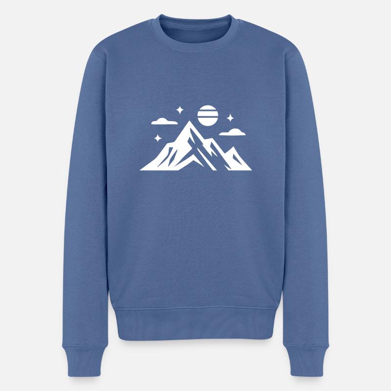 Berge Symbol - Männer Premium Bio Pullover - Taubenblau