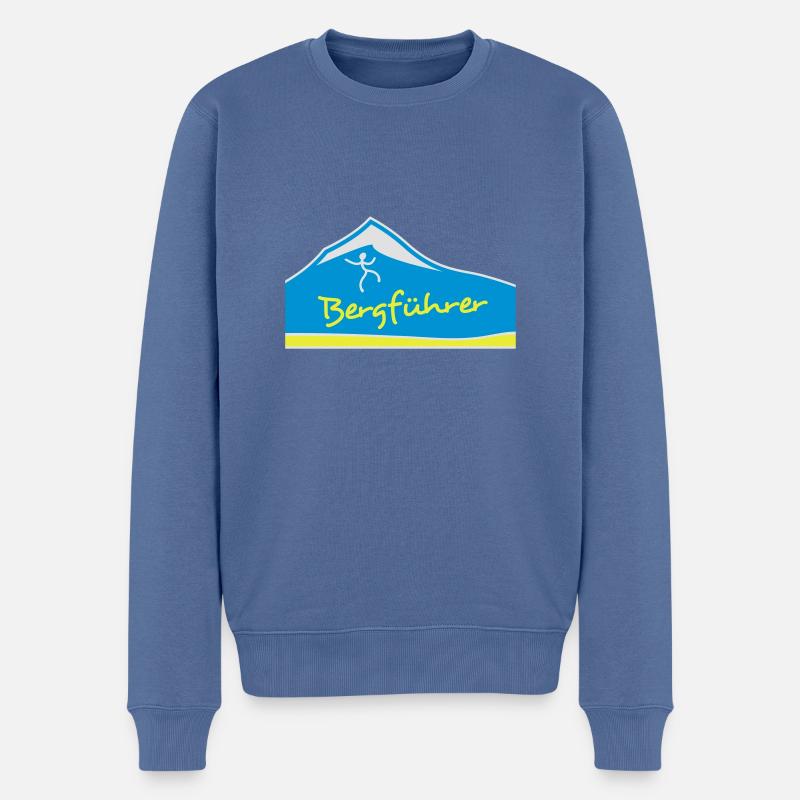 bergführer - Männer Premium Bio Pullover - Taubenblau