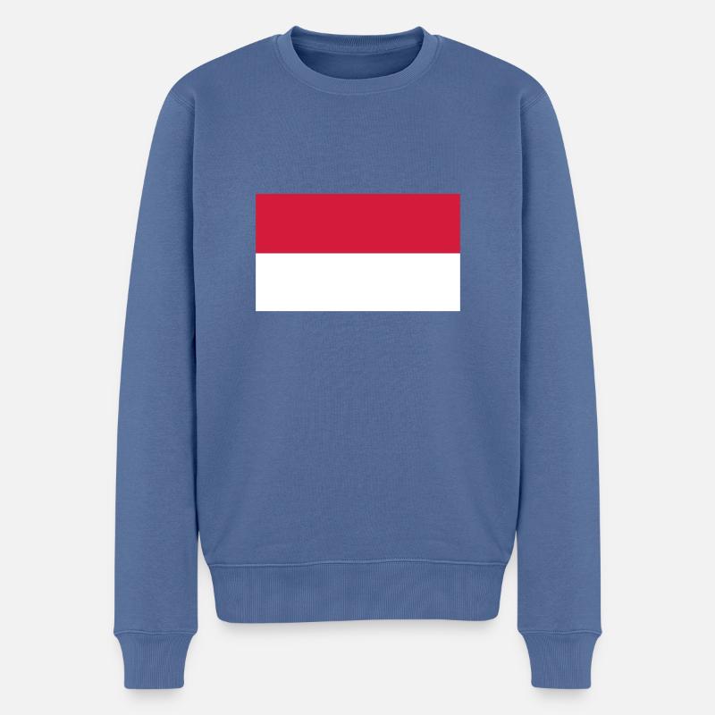indonesia flag - Männer Premium Bio Pullover - Taubenblau