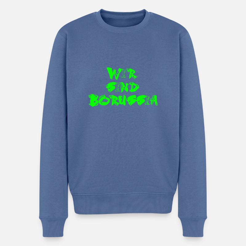 Wir sind BMG in grün - Männer Premium Bio Pullover - Taubenblau