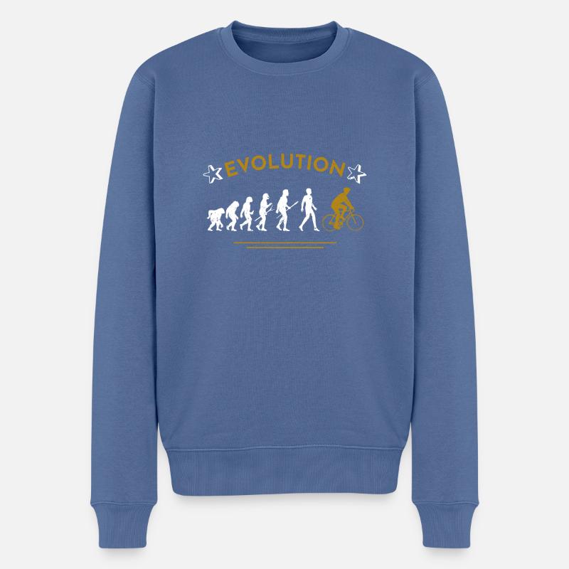 Evolution vélo cadeau cycliste - Pull Premium bio Homme - bleu pigeon