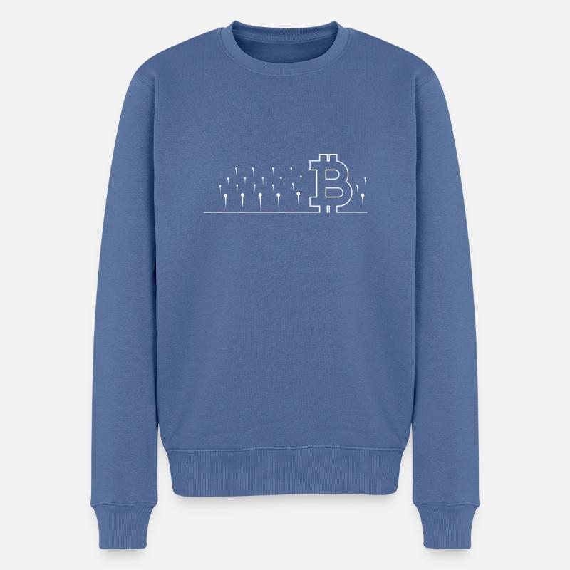 Crypto Bitcoin Trading - Pull Premium bio Homme - bleu pigeon