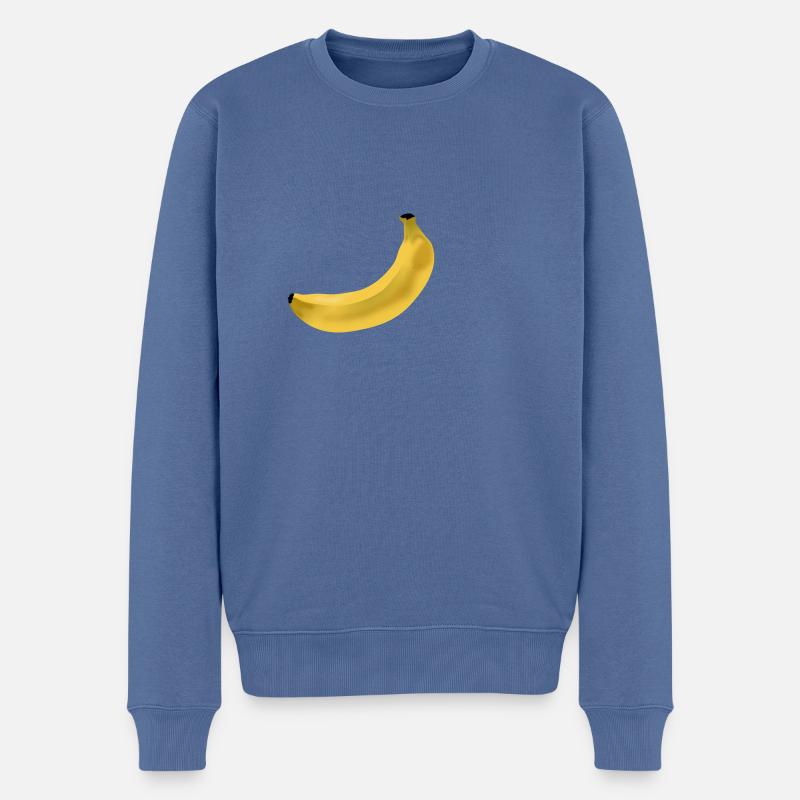 banane - Pull Premium bio Homme - bleu pigeon