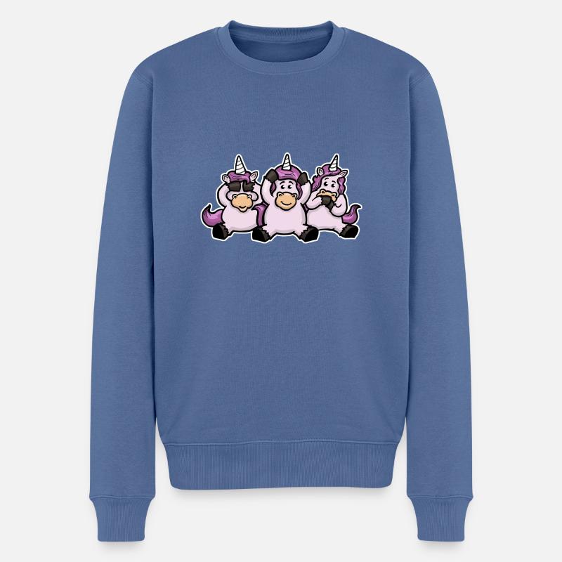 nichtshorn.png - Männer Premium Bio Pullover - Taubenblau