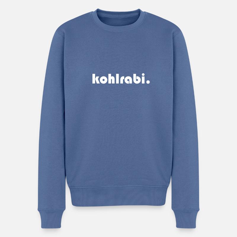 kohlrabi - Männer Premium Bio Pullover - Taubenblau