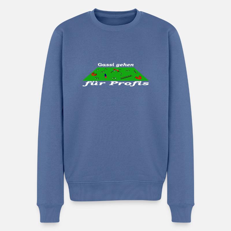 für Profis - Männer Premium Bio Pullover - Taubenblau