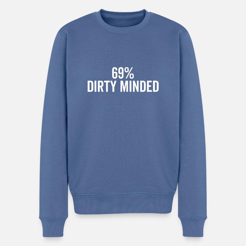 69% schmutzig gesinnt - Männer Premium Bio Pullover - Taubenblau