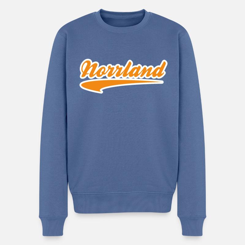 Norrland Yankee Orange - Männer Premium Bio Pullover - Taubenblau
