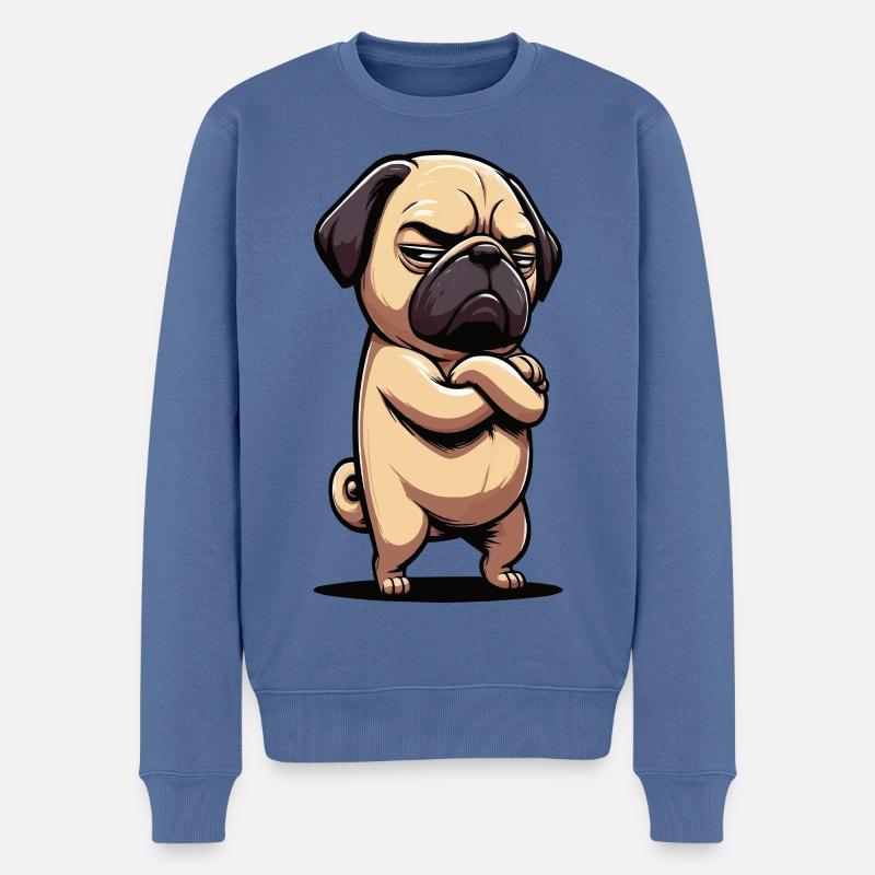 Mops Möpse Mopsbesitzer Mopsliebhaber Mopshalter - Männer Premium Bio Pullover - Taubenblau